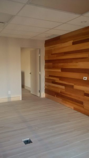 Decorative wood wall, with raised surfaces.